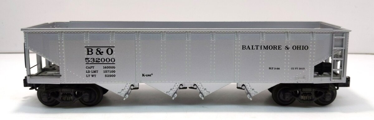 K-Line K623-1093 O Gauge B&O 4-Bay Diecast Hopper #532000 LN/Box