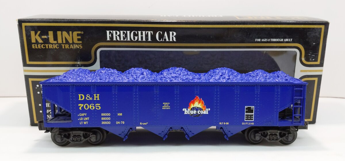 K-Line K623-1451 O Gauge Delaware & Hudson Die-Cast 4-Bay Hopper #7065 LN/Box