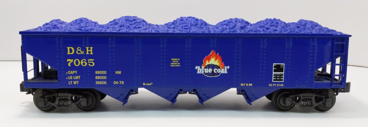 K-Line K623-1451 O Gauge Delaware & Hudson Die-Cast 4-Bay Hopper #7065 LN/Box