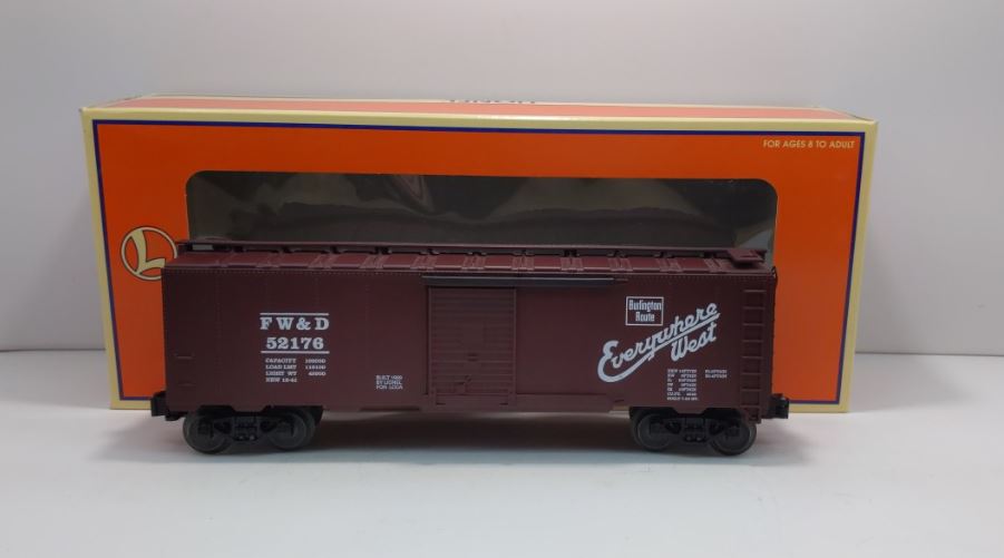Lionel 6-52176 O Gauge FW&D Burlington Scale-Size Boxcar #52176 LN/Box