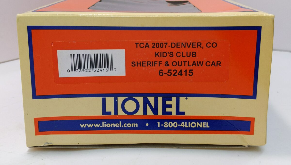 Lionel 6-52415 O TCA 2007 Kid's Club Colorado Central Sheriff & Outlaw Car LN/Box