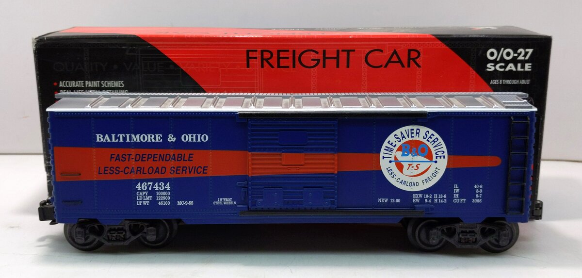 K-Line K90015 O Gauge Baltimore & Ohio "Time Saver" Boxcar #467434 LN/Box