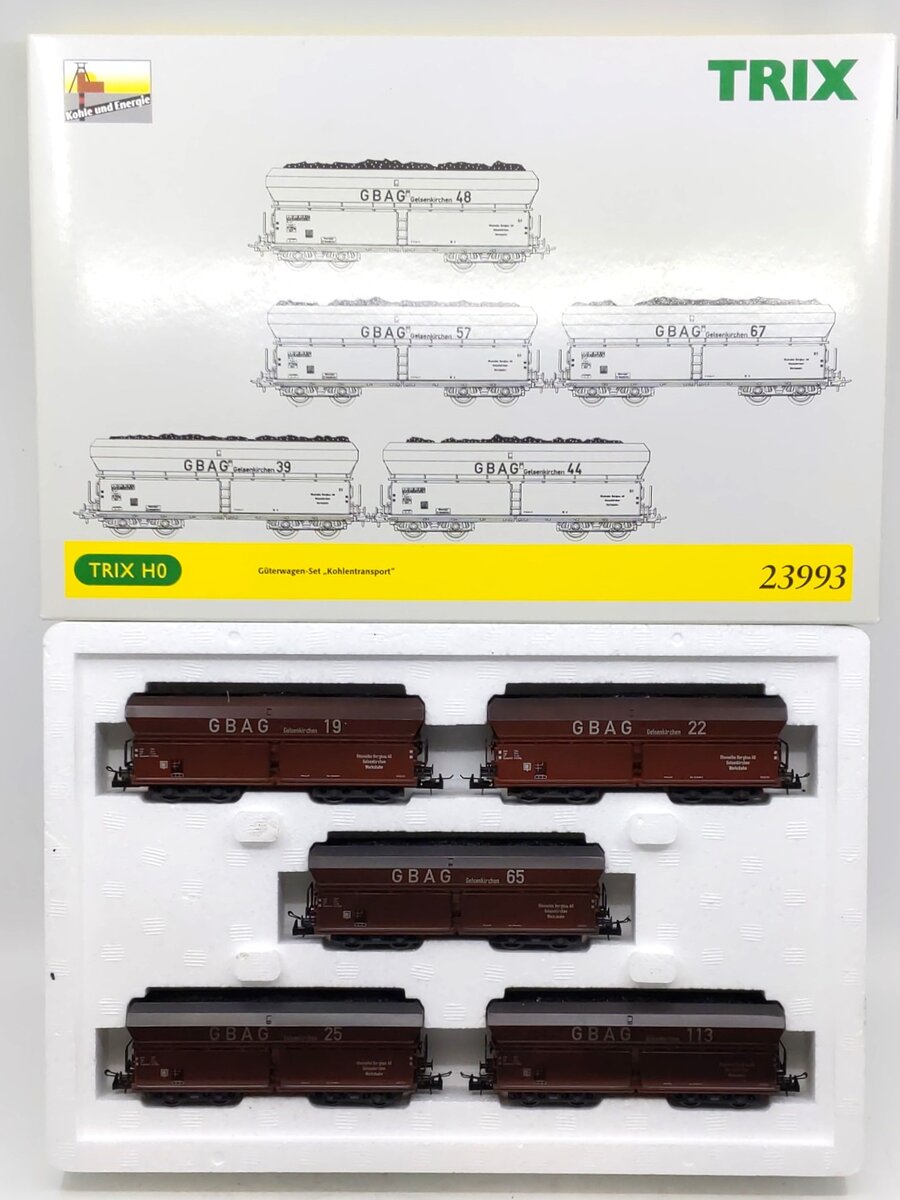 Trix 23993 HO Scale GBAG Ore Transport Wagon (Set of 5) LN/Box