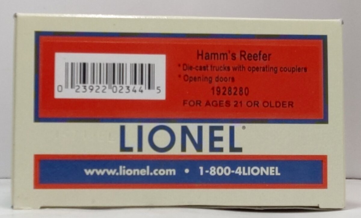 Lionel 1928280 O Hamm's Beer Refrigerator Car