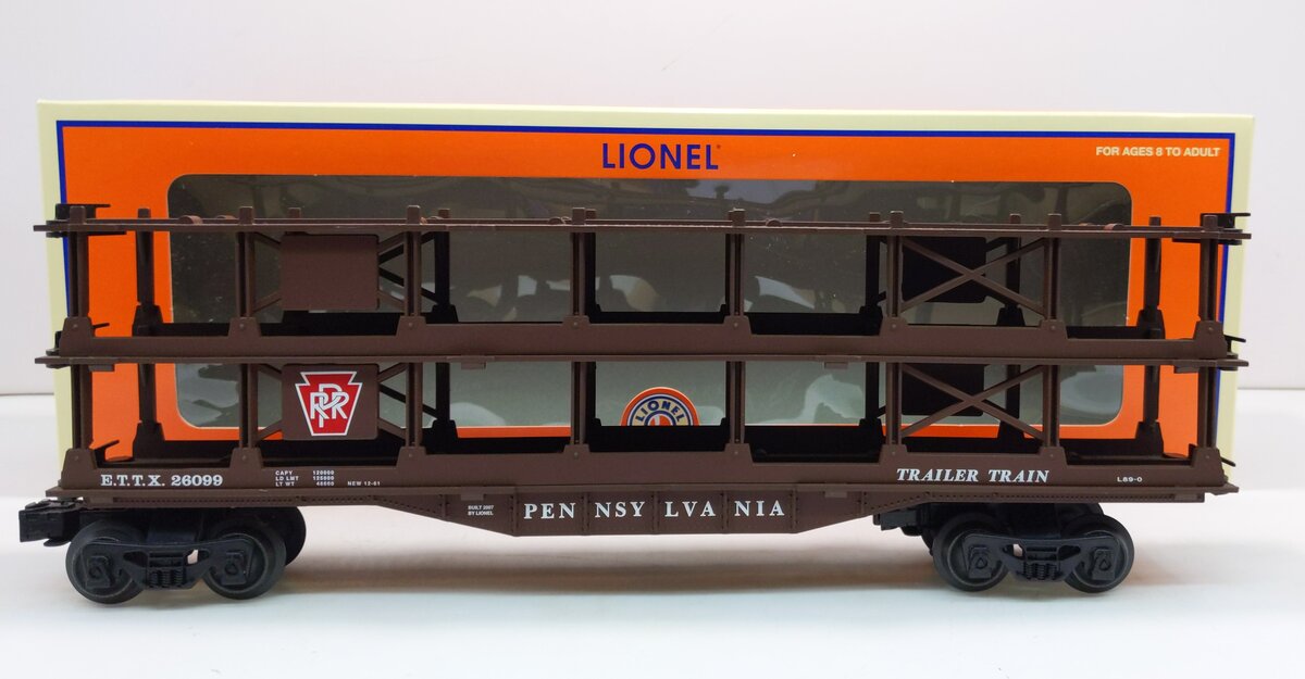 Lionel 6-26099 O Gauge Pennsylvania 3-Tier Auto Carrier #26099 LN/Box