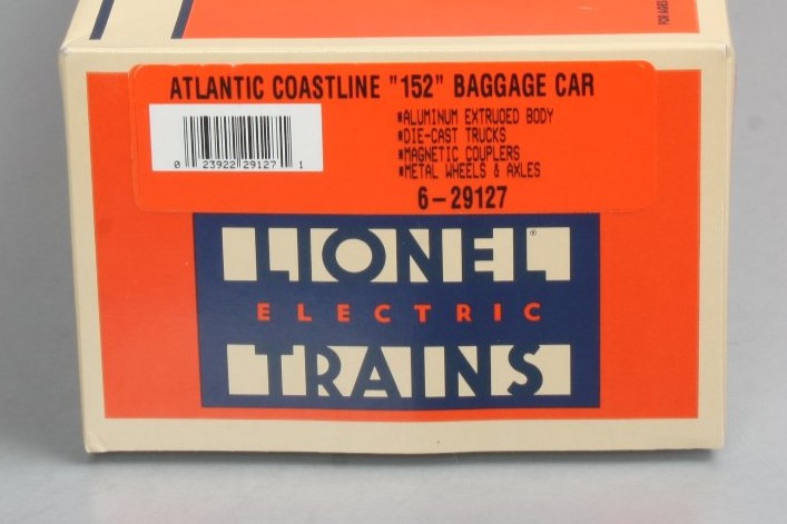 Lionel 6-29127 O Gauge Atlantic Coast Line Aluminum Baggage Car #152 LN/Box