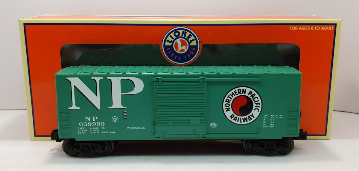Lionel 6-36211 O Gauge Northern Pacific Hi-Cube Boxcar #659999