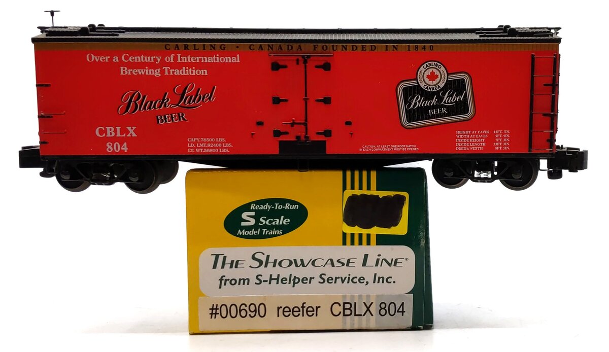 S-Helper Service 00690 Carling Canada Black Label Beer CBLX Reefer #804 EX/Box