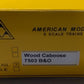 American Models 7503 S Scale Baltimore & Ohio Custom Lighted Caboose #591974 EX/Box
