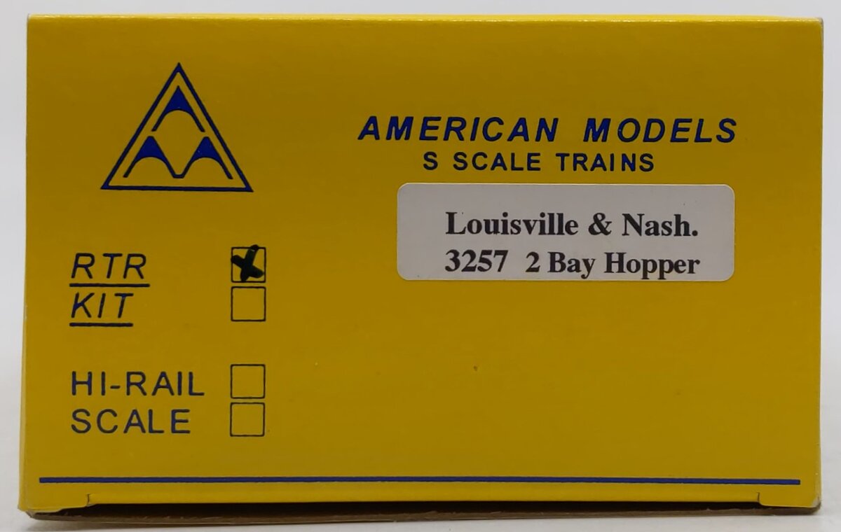 American Models 3257 S Gauge Louisville & Nashville 2 Bay Hopper #60826 EX/Box