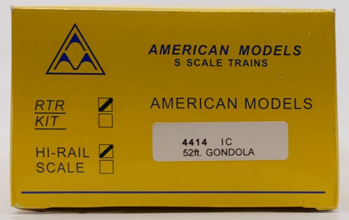 American Models 4414 S Gauge Illinois Central 52' Covered Gondola #87231 EX/Box