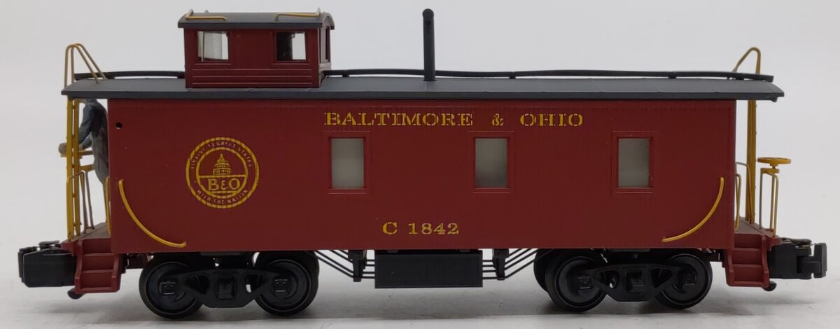 American Models 7503-A S Gauge Baltimore & Ohio Wood Caboose #C1842 EX/Box