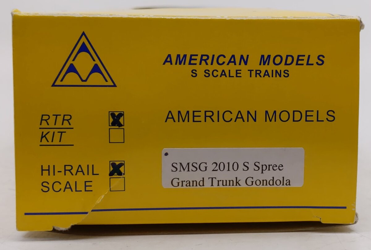 American Models 2010 S Gauge Grand Trunk SMSG 2010 Spree Gondola #146000 EX/Box
