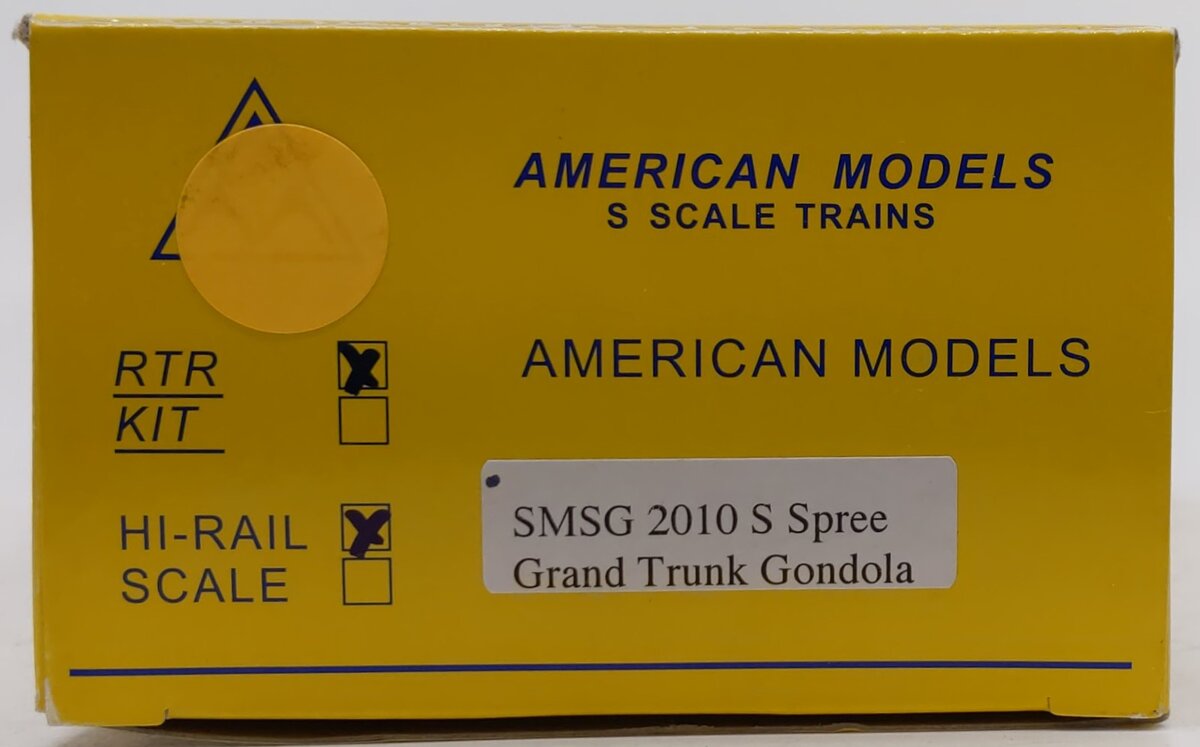 American Models 2010 S Gauge Grand Trunk SMSG 2010 Spree Gondola #147720 EX/Box