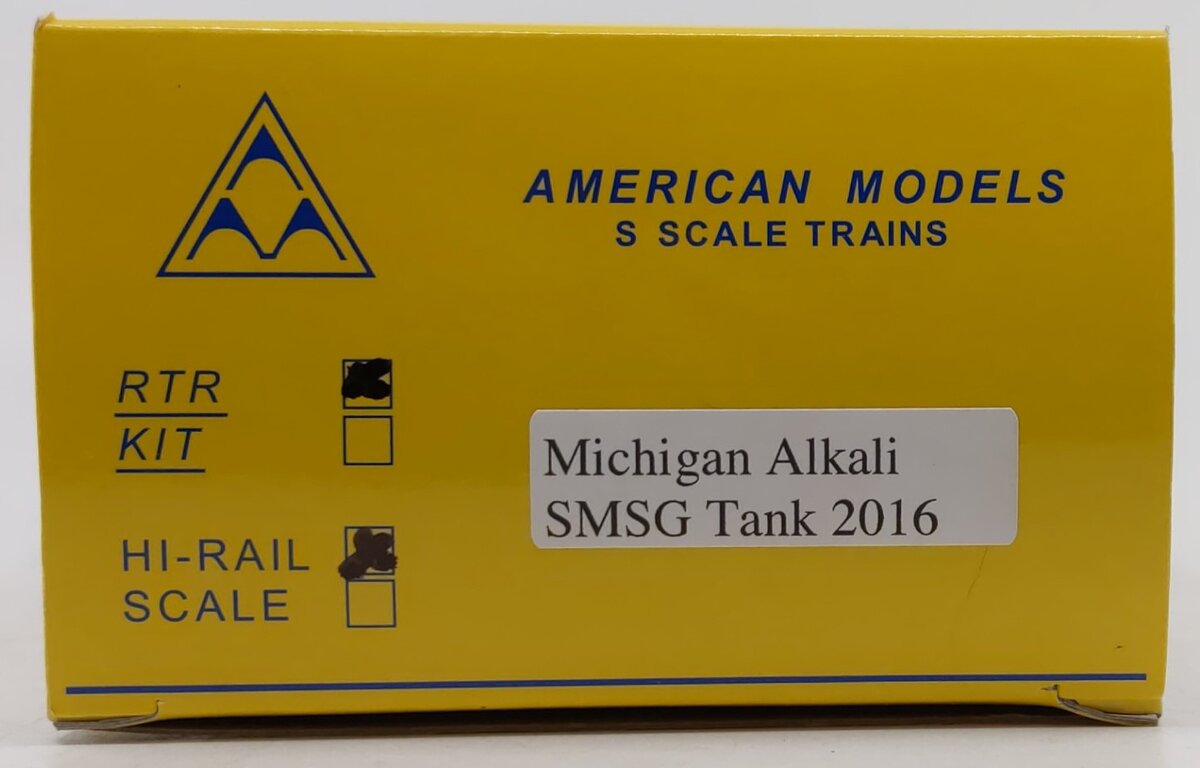 American Models 32309 S Michigan Alkali SMSG 2016 Tank Car #32312 (Hi-Rail) EX/Box