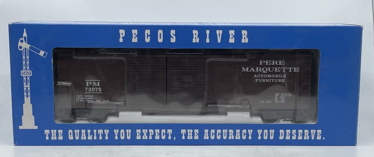 Pecos HR-0122-1 O scale PM Double Door Box Car #72075 2-Rail LN/Box