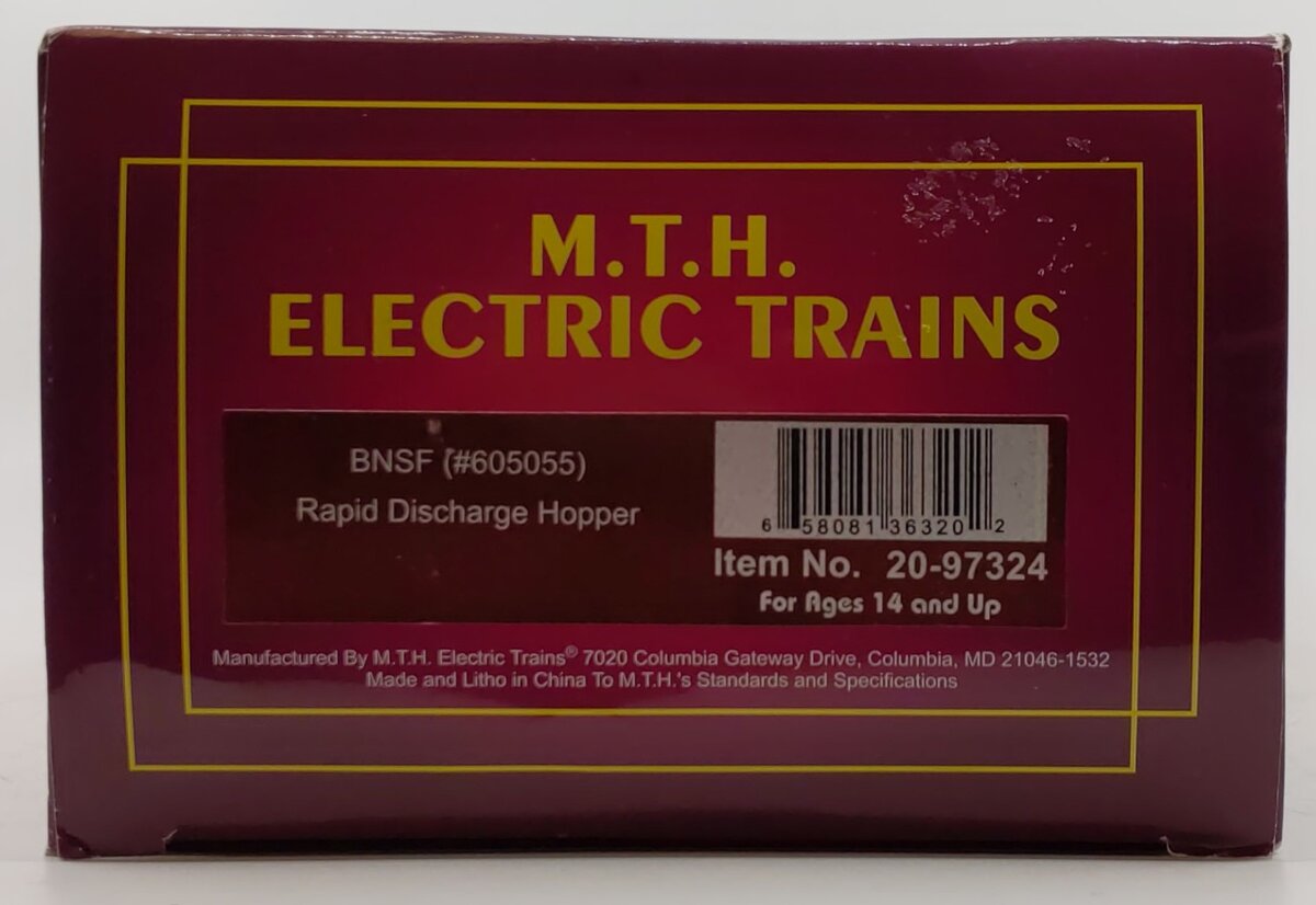 MTH 20-97324 O Gauge BNSF Rapid Discharge Hopper Car #605055 LN/Box