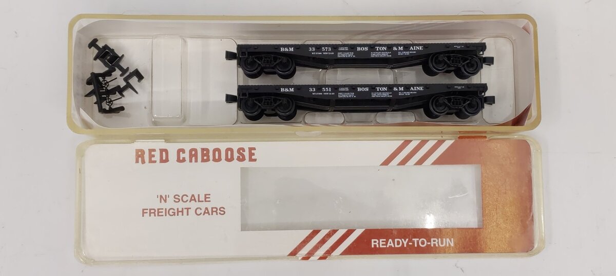 Red Caboose 16012 N Scale Boston & Maine Flatcars (Box of 2) NIB
