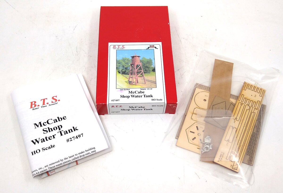 BTS 27497 HO Scale McCabe Shop Water Tank Laser Cut Model Building Kit