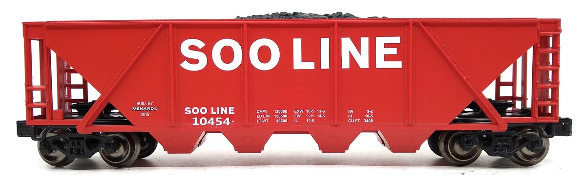 Menards 279-3574 O Gauge Soo Line Coal Hopper Car #10454 LN