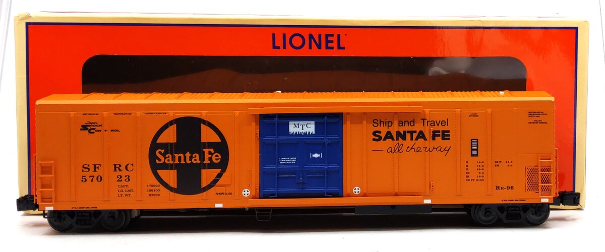 Lionel 2026480 O Gauge Santa Fe Smoking 57' Mechanical Reefer #57023