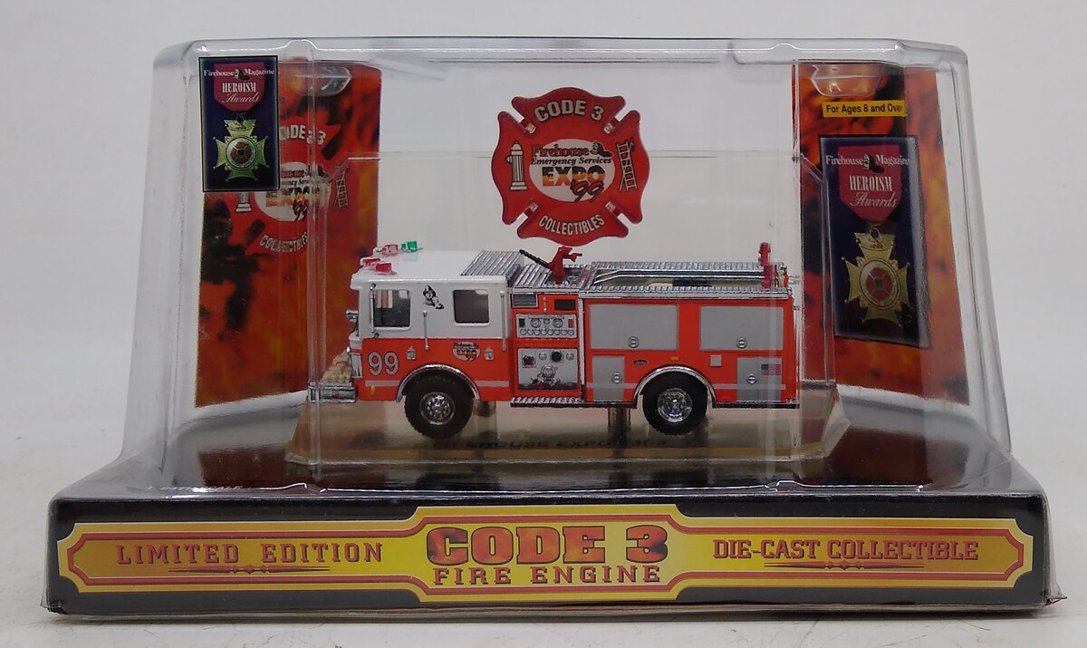 Code 3 12206 1:64 Scale Firehouse Emergency Services Expo '99 Fire Engine #99 NIB