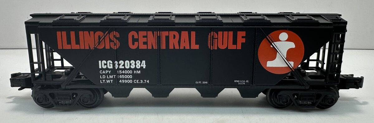 industrial Rail 4101 O Gauge Illinois Central Gulf 4-Bay Covered Hopper #320384 LN/Box