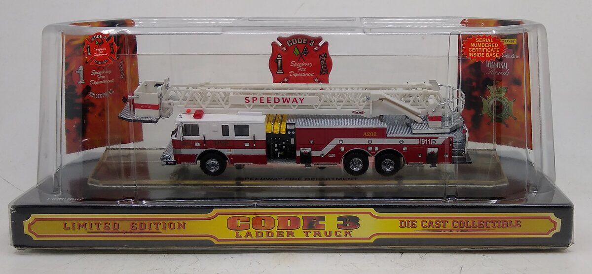 Code 3 12913 1:64 Scale Die Cast Pierce Speedway Fire Department Platform Truck NIB