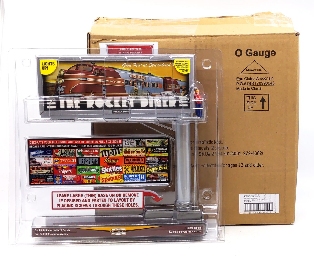 Menards 275-9029 O Gauge Lighted Billboard MT/Box