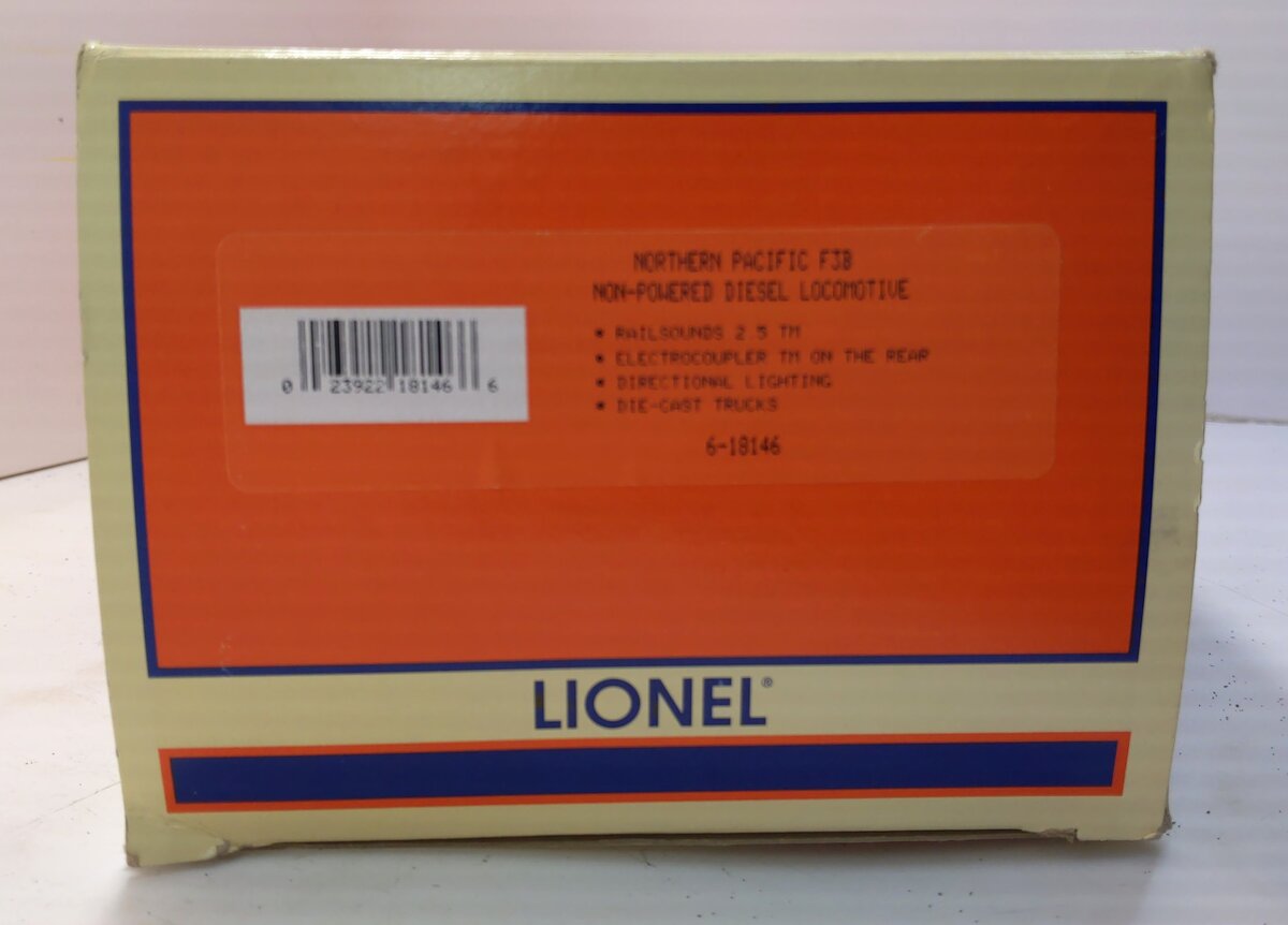 Lionel 6-18146 O Gauge Northern Pacific F-3 B-Unit Diesel Locomotive #2390C LN/Box