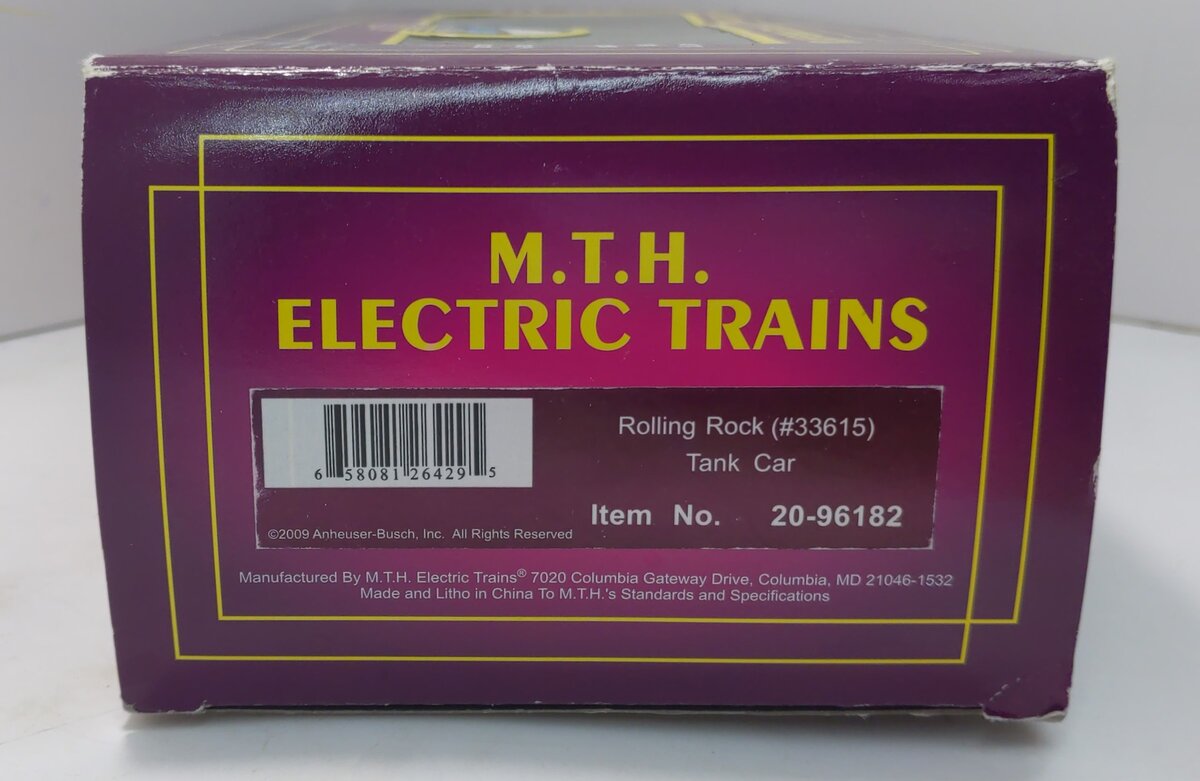 MTH 20-96182 O Rolling Rock Tank Car #33615