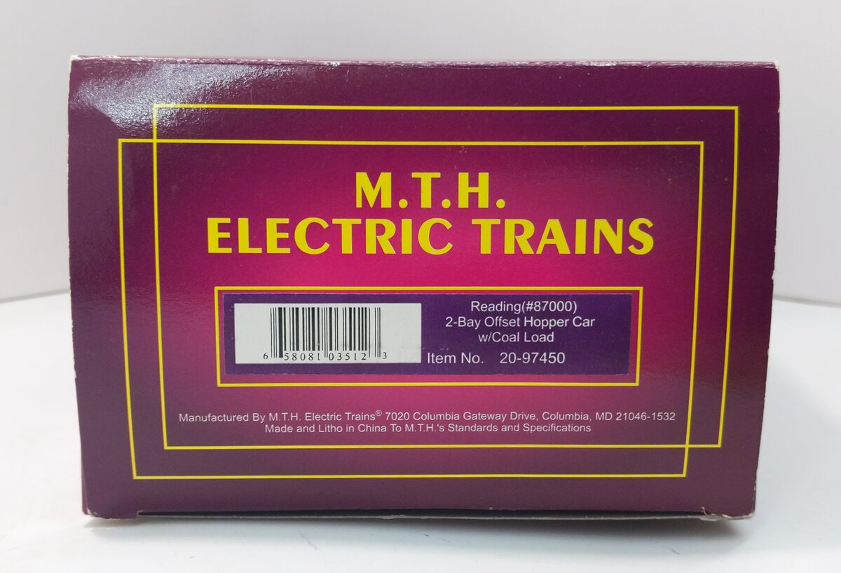 MTH 20-97450 O Reading Hopper #87000 LN/Box