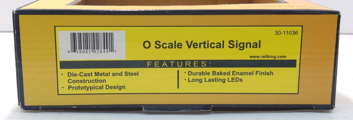 MTH 30-11036 O Scale Vertical 3-Color Block Signal LN/Box