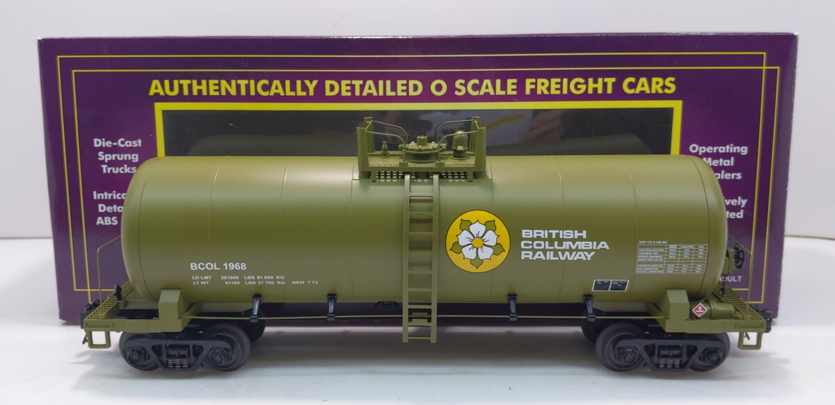 MTH 20-96159 O British Columbia Railway Tank Car #1968 NIB