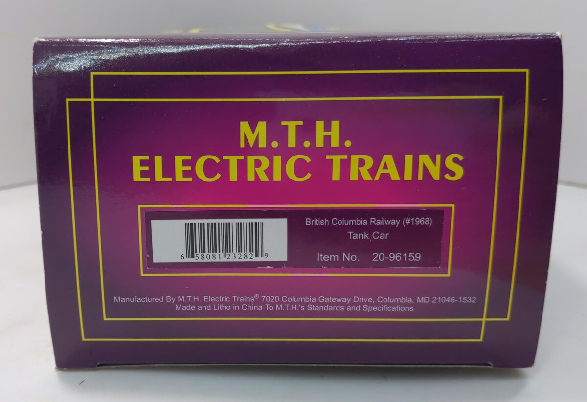 MTH 20-96159 O British Columbia Railway Tank Car #1968 NIB