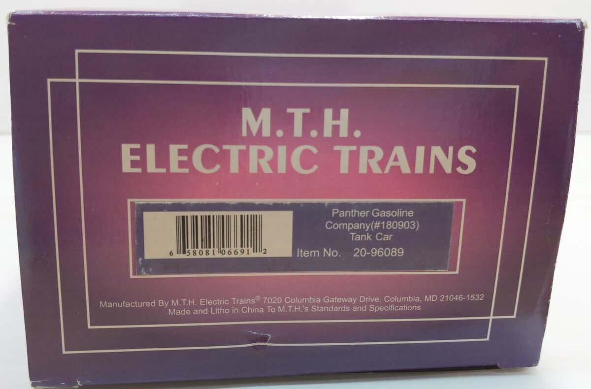 MTH 20-96089 O Panther Gasoline Company Tank Car #180907 LN/Box