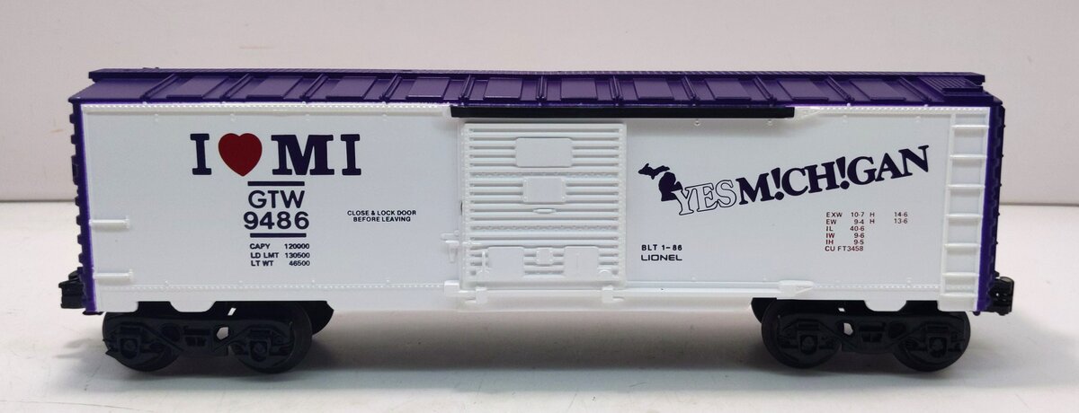 Lionel 6-9486 O Gauge I Love Michigan Boxcar #9486