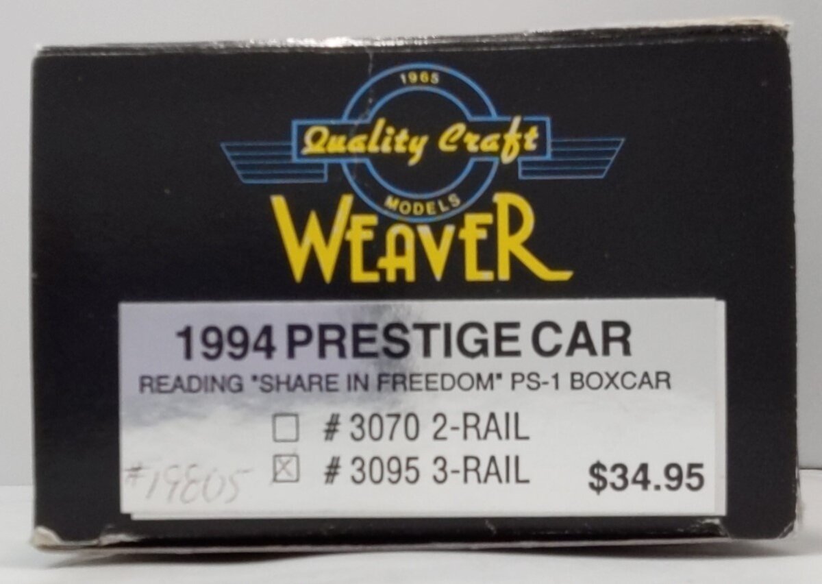 Weaver 3095 1994 Reading Prestige Car #19805 (3-Rail) EX/Box