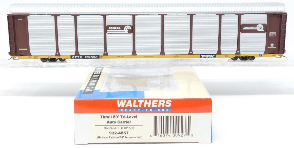Walthers 932-4857 HO Conrail-ETTX Thrall 89' Tri-Level Auto Carrier #701536 LN/Box