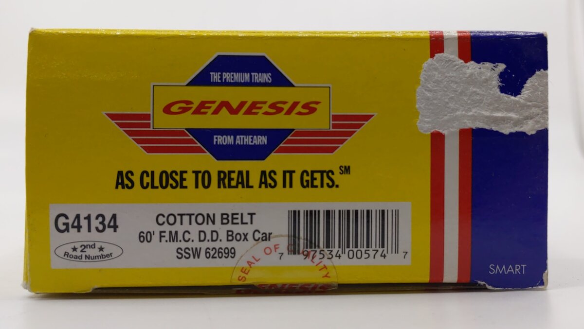 Athearn G4134 HO SSW Cotton Belt 60' Double Door Boxcar #62699 MT/Box