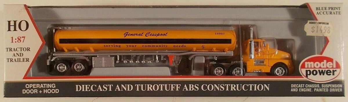 Model Power 16005 1:87 Short Haul Tractor w/Tank Trailer GenCs