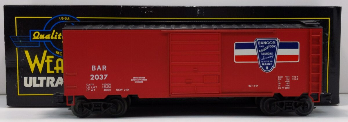 Weaver O Gauge Bangor & Aroostook Boxcar #2037 (3-Rail) EX/Box
