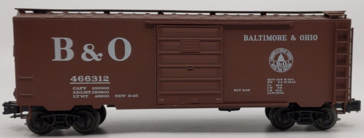 Weaver 3063 O-Gauge Baltimore & Ohio (B&O) PS-1 40' Boxcar #466312 (3-Rail) VG/Box