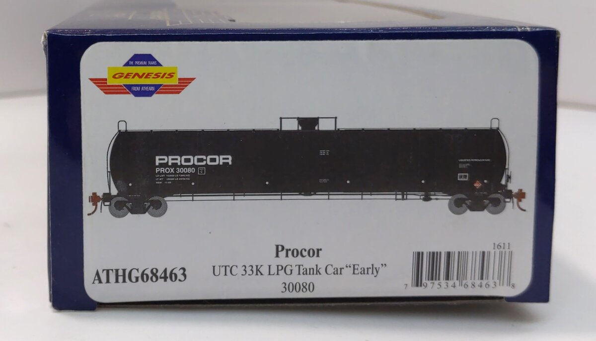 Athearn G68463 HO Procor UTC 33K LPG Tank Car #30080
