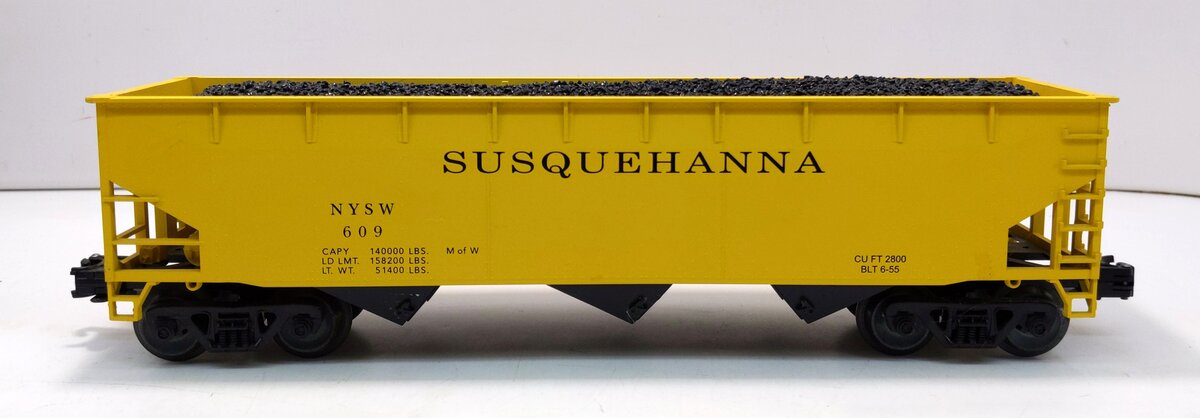 Weaver U3925LD O Gauge Susquehanna 3-Bay Offset Hopper Car #609 (3-Rail) EX/Box