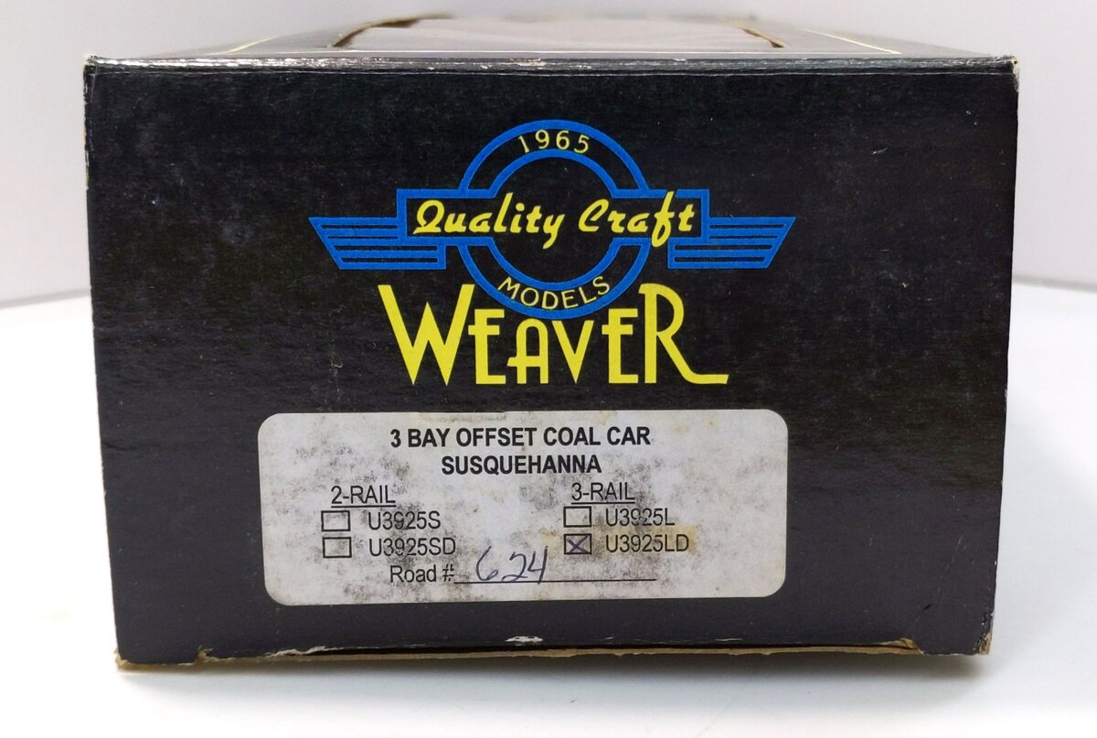 Weaver U3925LD O Gauge Susquehanna 3-Bay Offset Hopper Car #624 (3-Rail) EX/Box