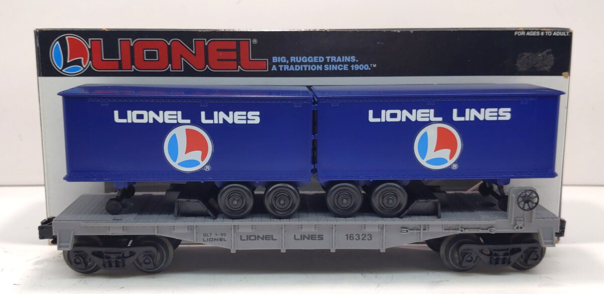 Lionel 6-16323 O Gauge Lionel Lines Flatcar w/ Trailers LN/Box