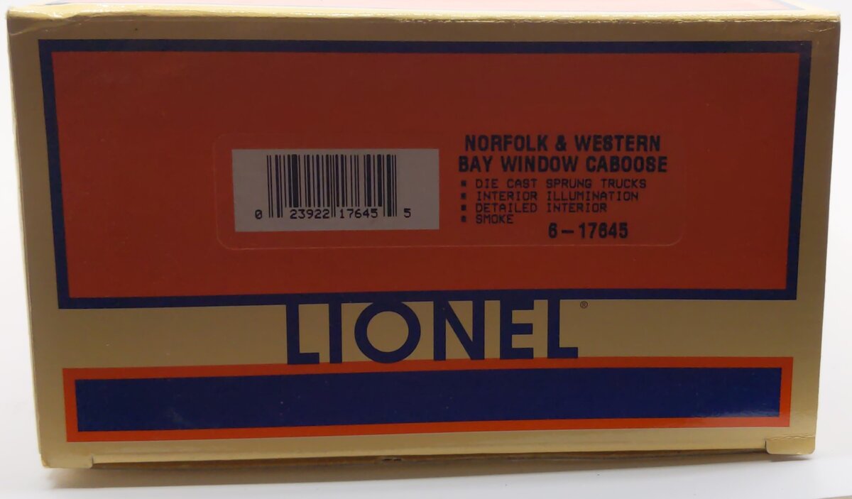 Lionel 6-17645 O Gauge Norfolk & Western Bay Window Illuminated Caboose #557528 LN/Box