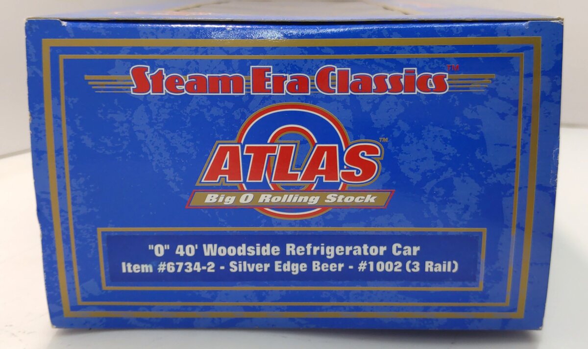Atlas 6734-2 O Gauge Silver Edge Beer Reefer Car #1002 (3 Rail) LN/Box