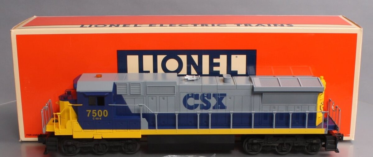 Lionel 6-18214 O Gauge CSX Dash 8 Diesel Locomotive with Horn #7500 EX/Box